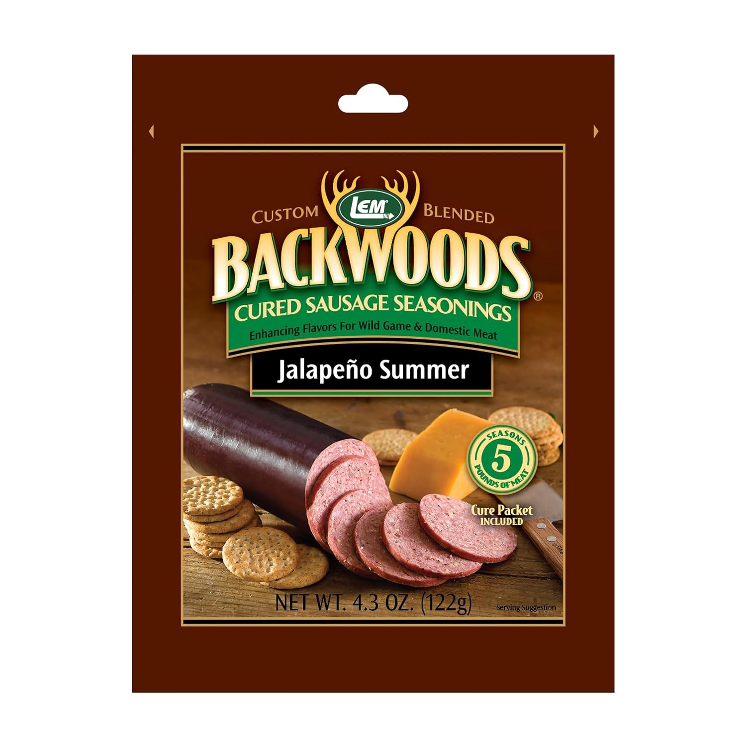 Backwoods Jalapeno Summer Cured Sausage Seasoning 4.3 oz Spicy Meat Flavor Mix