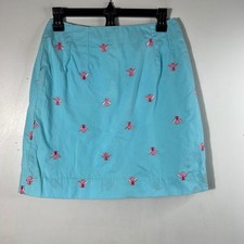 Womens Lilly Pulitzer Vintage Honeycomb Bee Skirt Aqua Blue 2 Lined Flaw
