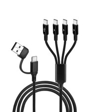 GELRHONR Multi USB C Charging Cable 4FT, 4 in 2 C Splitter 4 2 Black