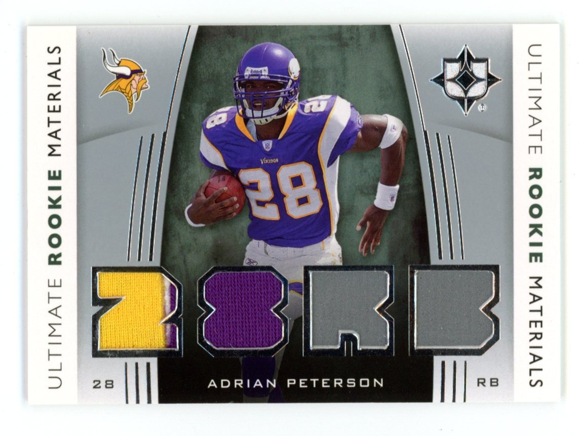 Adrian Peterson Ultimate Collection Ultimate Rookie Materials #URMAP Holosilver Patch