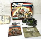 Original Vintage 1985 GI Joe Silver Mirage Motorcycle With Box And Papers NICE