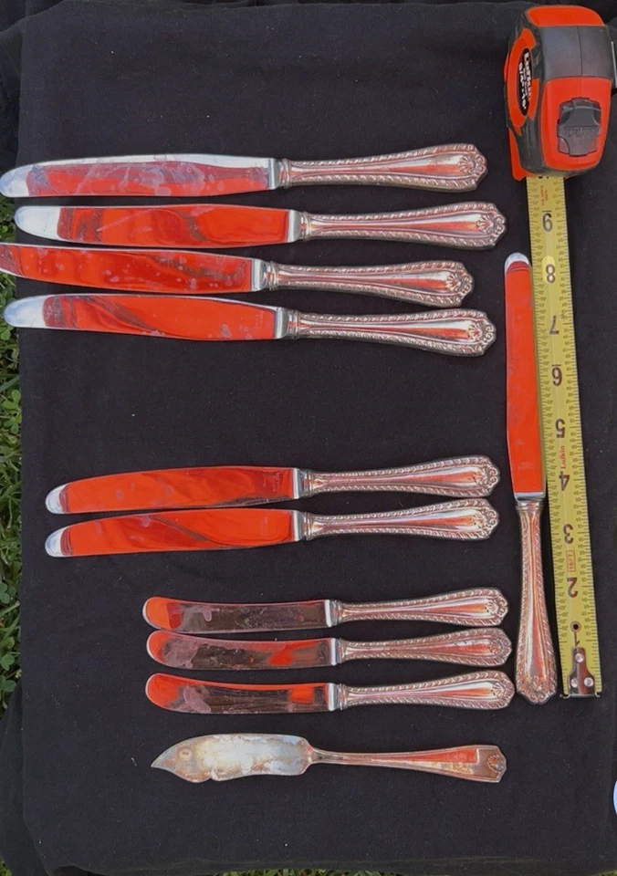 Juego de 11 cuchillos Birks Regency Plate vintage Foto 2 de 3