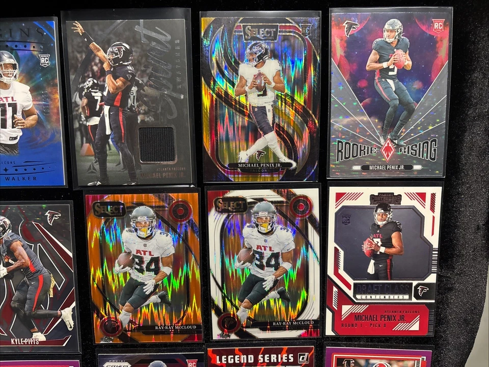 Набор NFL Falcons (24) #'d дебютант Select Shock Prizm Penix Jr. нашивка Bijan London - Изображение 2 из 4