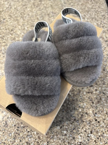 Sandali pantofole Ugg Fluff Yeah Slide Grigio Taglia 10C