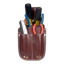 Pocket Caddy - Brown - 4 Pockets & Tool Holders - Belt Compatibility Up to 2"...