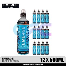 Emerge Tropical Berry Isotonic Sport Energy Drinks 12 x 500ml with Electrolytes