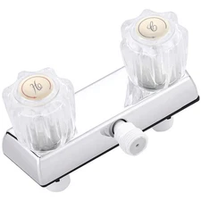 RV Shower Faucet, 4" Valve Diverter with Dual Acrylic Control Chrome 