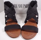 Womens Ankle Straps Flat Sandals Elastic Cross Gladiator Sandals Size 7 — photo 2