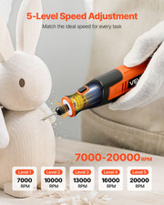 VEVOR 73-Piece Cordless Rotary Tool Kit   5-Level Speed 7000-20000 RPM, Multi-Pu