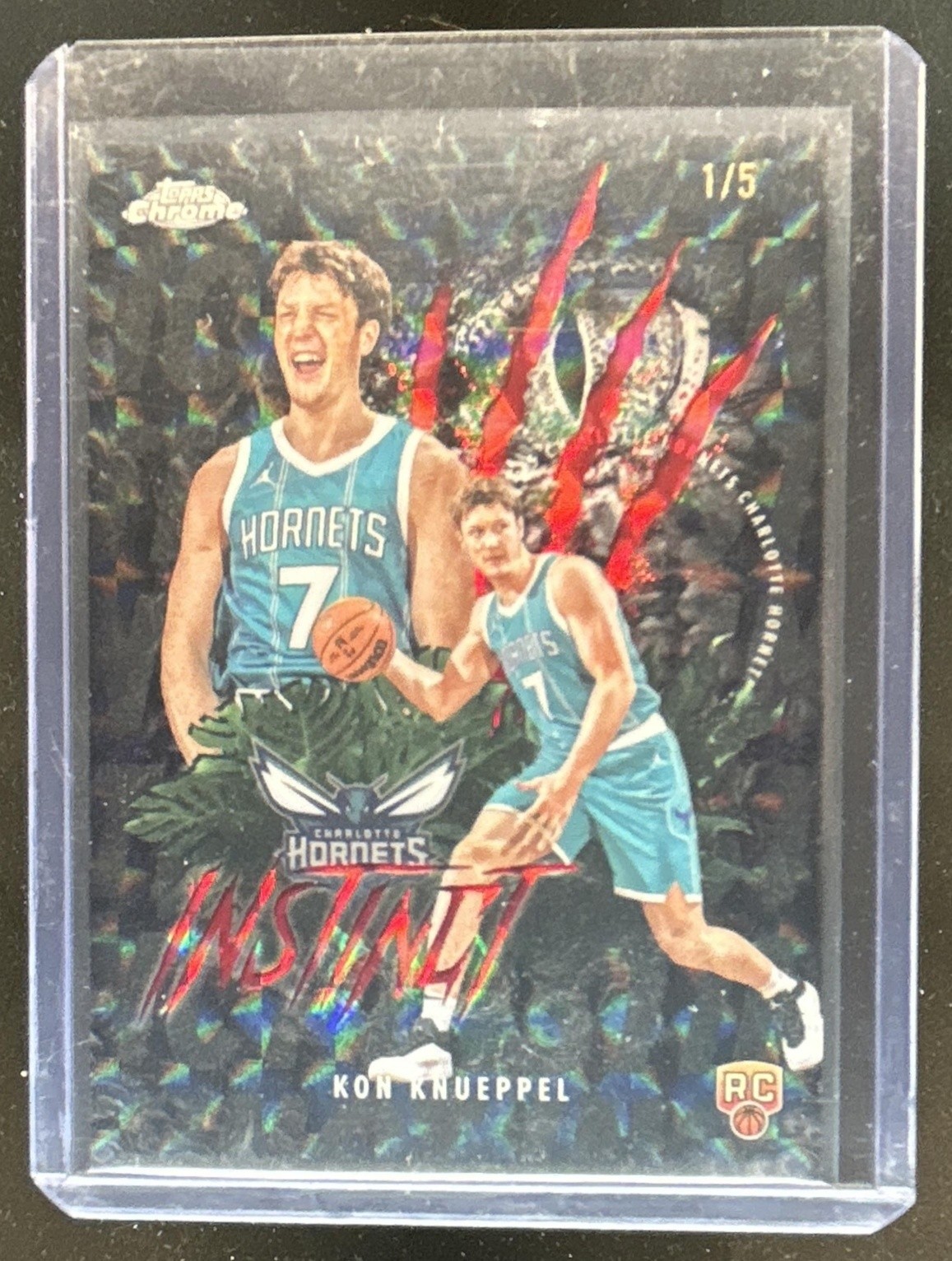 2025-26 Topps Chrome Kon Knueppel Instinct RC Geometric Red Refractor #/5