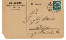 Postkarte 1937 6 Pf. Hindenburg