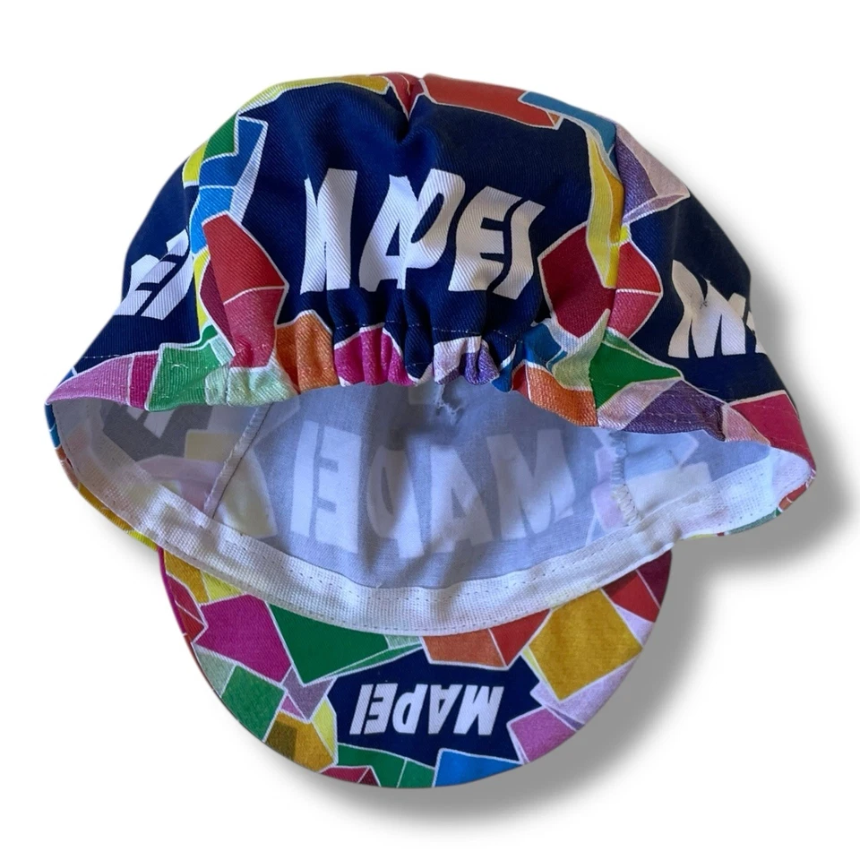 Boné de equipe de ciclismo Mapei Pro original feito na Itália - Imagem 2 de 4