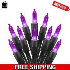 Purple Halloween Mini Lights,2 Pack 13 FT 50 Count Incandescent Bulb String L...