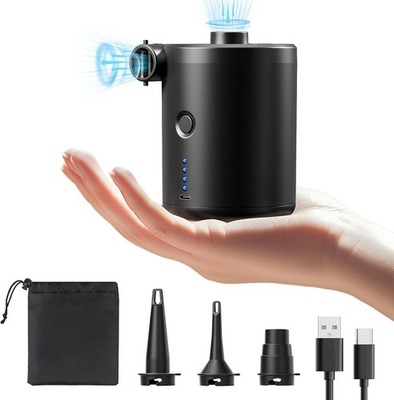 Elektrische Luftpumpe mit Akku, Kabellos & Kompakt, Quick-Fill Inflator für C...