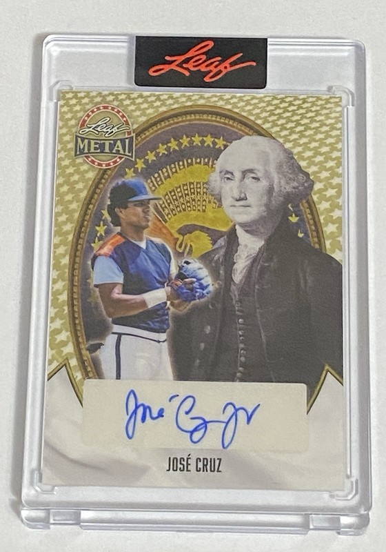 2026 Leaf Metal Presidents Day JOSE CRUZ Auto 1/1 With George Washington USA