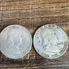 1948 Franklin Silver Half Dollar 50C Circulated Lot of 2 Coins