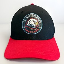 New Era JR Portland Winterhawks Black Red Hockey Adjustable SnapBack Hat OSFM