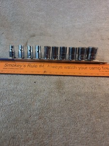Snap-On SAE TM 10 Piece Set 1/4" Drive Socket Lot