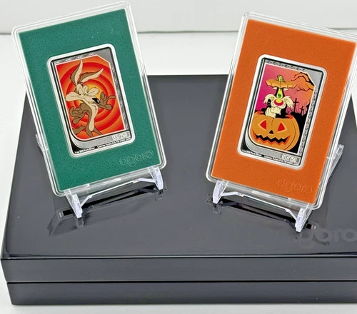 Agoro Looney Tunes: Wile E Coyote #133  & Sylvester #17 (low #!) 2- 1 Oz Silver