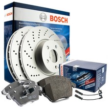 BOSCH Bremsenset GELOCHT + Bel&auml;ge+WAKO Mercedes C-Klasse W204 &Oslash;295mm VORN