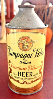 SWEET Champagne Velvet Premium Pilsner Cone Top IRTP Terre Haute USBC# 157 6
