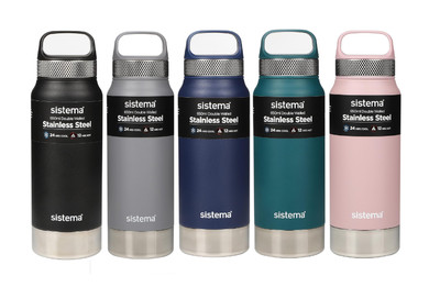 Sistema 1 Liter doppelwandige Edelstahlflasche