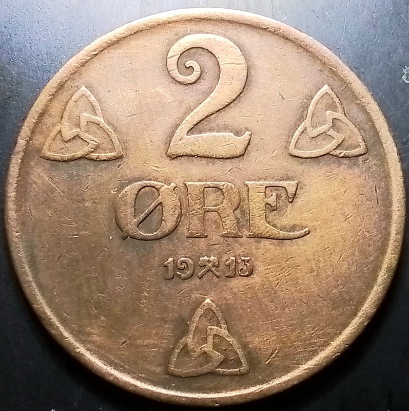 (May26) 1913 2 Ore Kongeriket Norge Norway