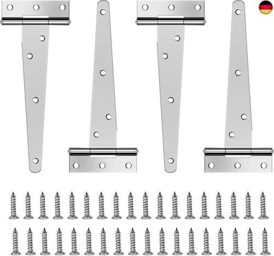 Chstarina 4 Pcs 150mm T-Scharnier Schwerlast Dreieck Scharniere Türscharniere 
