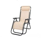 Sdraio Poltrona Relax Zero Gravity Reclinabile Pieghevole Beige In Acciaio