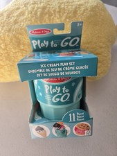 Melissa Doug Play to Go Ice Cream Play Set, 11 Pieces, Ages 3