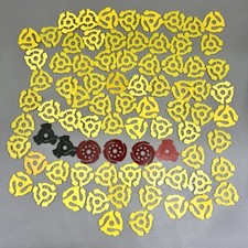 Vintage Lot Of 80 Assorted 45 RPM Record Adapters Yellow Red Black Music