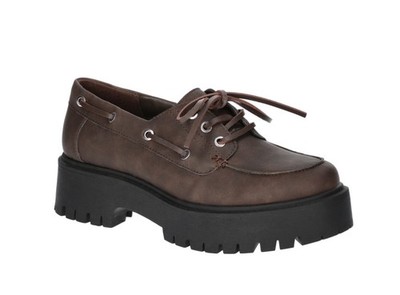 No Boundaries Women's Platform Boat Shoes Brown Lug Sole Comfort Foam size 10