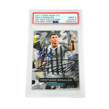Cristiano Ronaldo & Pele Signed 2021 Topps Now Goal Record – PSA 9 AUTO 9