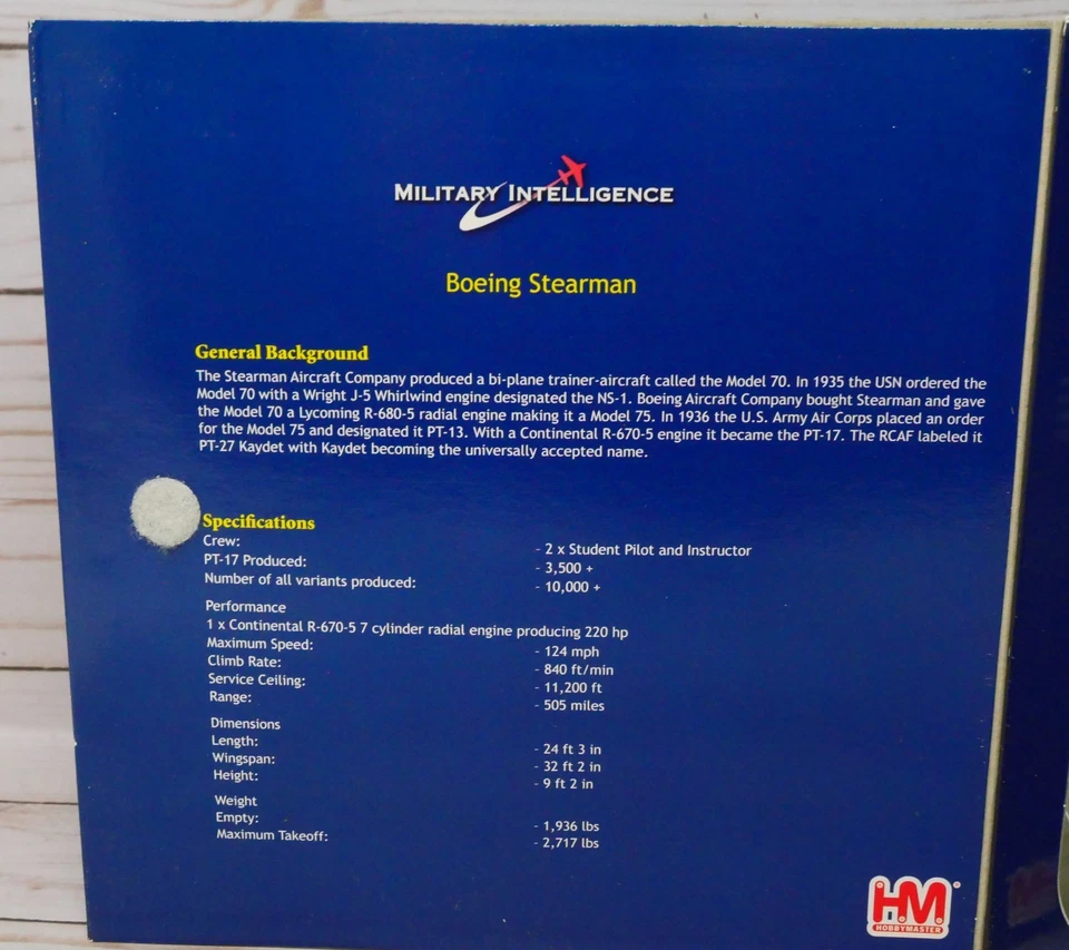 Hobby Master HA8106, Boeing Stearman Kaydet Trainer 18303 Tuskegee Airmen, 1/48 - Image 4 of 4