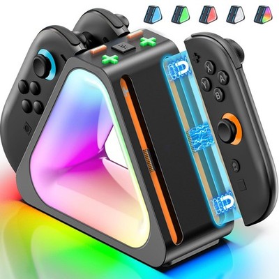 4-IN-1 RGB Ladestation für Nintendo Switch 2 Joy Con Controller Ladegerät