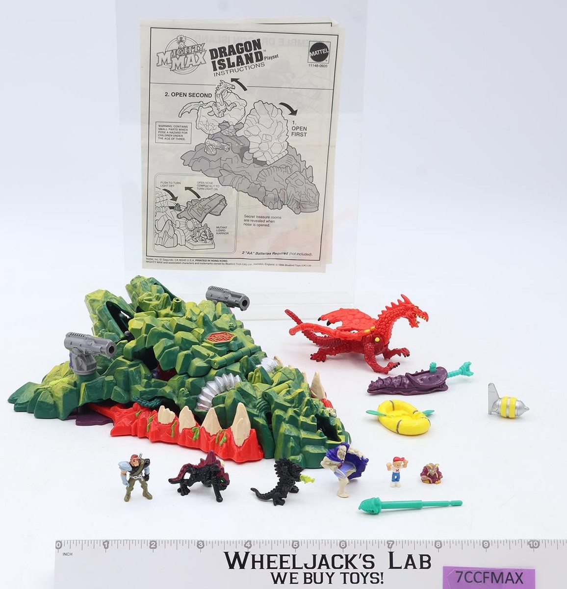 Mighty Max Storms Dragon Island WORKS 1993 Bluebird Toys Playset