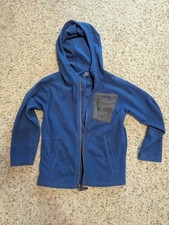 Boys/Kids Eddie Bauer Blue Fleece Hooded Jacket With Pockets, Size XS 5-6 