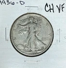 1936-D  WALKING LIBERTY SILVER HALF DOLLAR~ CH VF ~NICE LOOKING COIN~ 90% SILVER