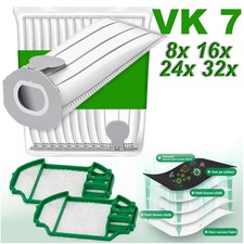 32x VK7 Staubsaugerbeutel 2x Filter f&uuml;r Vorwerk Kobold Premium Filterbeutel FKX
