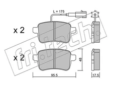 fri.tech. 912.0 brake pad set, disc brake for Alfa Romeo, Vauxhall