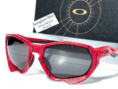 NEW Oakley PLAZMA Red Tiger POLARIZED Galaxy Black Lens Sunglass