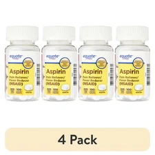Equate Aspirin Pain Reliever/Fever Reducer Coated Tablets, 325mg, 100 Count 4 pk