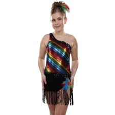 Lot of 12 Pop Music 2-CXS, 5-CS, 5-6x7 Dance Costume Leotard/Black Fringe Skirt