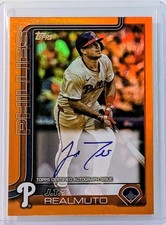 🔥2025 Topps Update JT Realmuto Orange Real One Autograph /25 On Card Phillies 