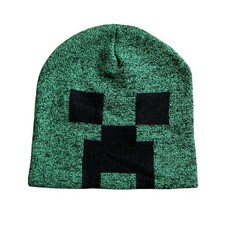 Minecraft Creeper Beanie Mojang Youth Kids 2022 Microsoft Gamer Green Black Hat