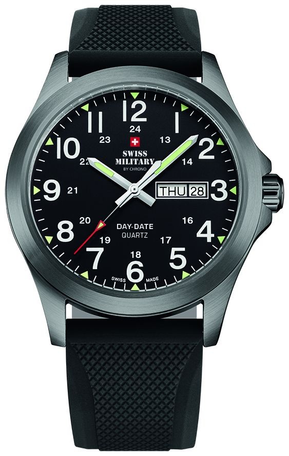 Swiss Military by Chrono Men's Day-Date (42mm) Black Dial / Black SMP36040.20