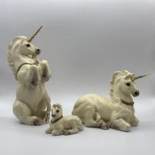 Windstone Editions Pena 1989 & 1990 Unicorn Family Lot Of 3 Hollywood - Read