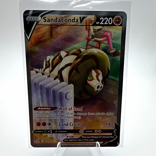 The Pokémon TCG Sandaconda V 252/264 SWSH08 Fusion Strike Full Art Holo EN