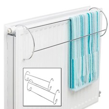 Set Of 2 Twin Rail Chrome Indoor Clothes Airier Over Radiator Towel Rail Dryer
