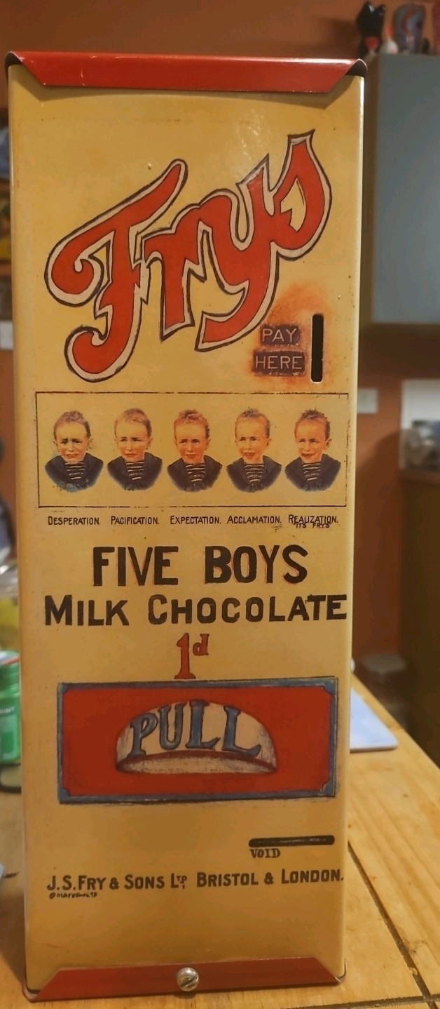Fry's Five Boys Milk Chocolate Metal Tin Money Vintage